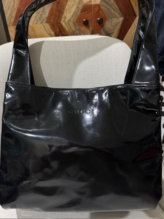 Gucci Handbags - Gucci Black Patent Shoulder Bag